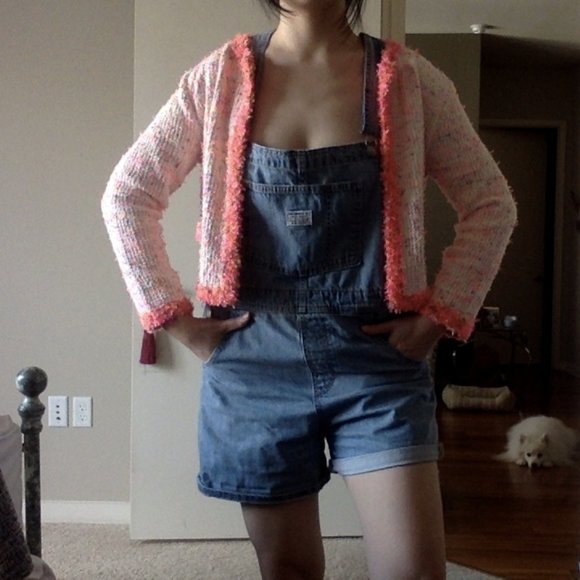 ZARA Hot Pink Tweed Cropped Cardigan Blazer - Picture 10 of 13